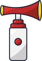 Red And White Air Horn Flat Icon. vector