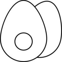 Half Boiled Egg Icon Or Symbol In Linear Style. vector