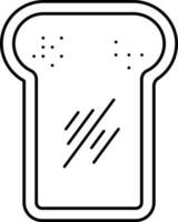 Thin Line Art Of Toast Or Bread Slice Icon. vector