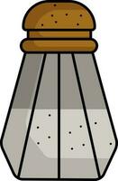 Salt Or Pepper Shaker Bottle Icon In Grey And Brown Color. vector