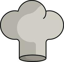aislado cocinero sombrero icono en gris color. vector