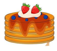 Strawberry Pancake Element On White Background. vector