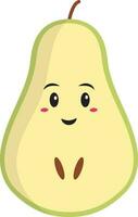 Cartoon Character Of Pear Half Piece Flat Vector. vector