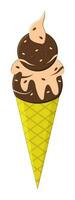 Ice Cream Cone Element On White Background. vector