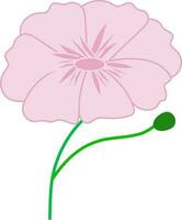 Pink Flower Icon In Flat Style. vector