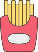 Isolated French Fries Box Icon In Red And Yellow Color. vector