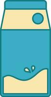 Flat Style Milk Packet Yellow And Blue Icon. vector