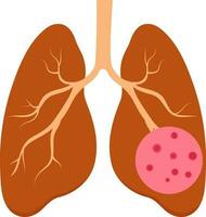 Lung Cancer Icon In Brown And Pink color. vector