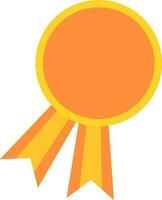 Copy Space Badge Medal Yellow And Orange Icon. vector