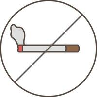 No Smoking Icon In Red And Gray Color. vector