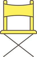 Director Chair Icon In Yellow Color. vector