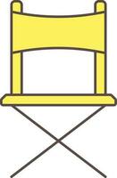 Director Chair Icon In Yellow Color. vector