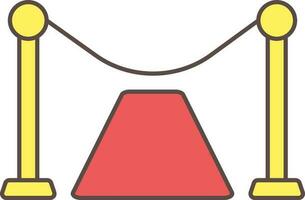 Rope Fence Icon In Yellow And Red Color. vector