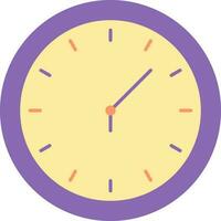 Isolated Clock Icon In Purple And Yellow Color. vector