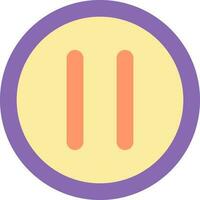 Colorful Pause Button Icon In Flat Style. vector