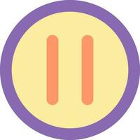 Colorful Pause Button Icon In Flat Style. vector