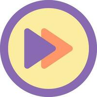 Colorful Fast Forward Button Icon In Flat Style. vector