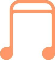 Isolated Quaver Icon In Orange Color. vector