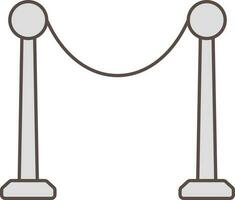 Rope Fence Icon In Gray Color. vector