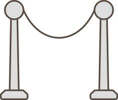 Rope Fence Icon In Gray Color. vector