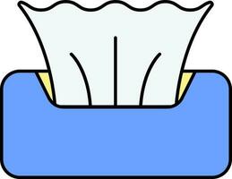 Tissue Box Icon In White And Blue Color. vector