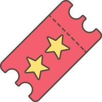 Star Ticket Icon In Red And Yellow Color. vector