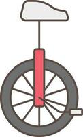 Monocycle Icon In Gray And Red Color. vector