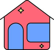 House Cleaning Icon In Red And Blue Color. vector
