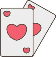 Playing Cards Icon In Red And Gray Color. vector