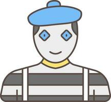 Mime Icon In Blue And Gray Color. vector