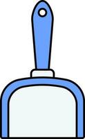 Dustpan Icon In Blue And White Color. vector