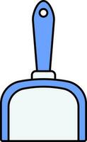 Dustpan Icon In Blue And White Color. vector