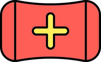 Flat Style Medical Soap Icon In Red And Yellow Color. vector