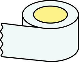 Tissue Paper Roll Icon In Gray And Yellow Color. vector