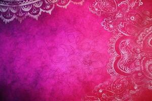 Fuchsia Crayola color background paper texture Rangoli pattern painting. photo