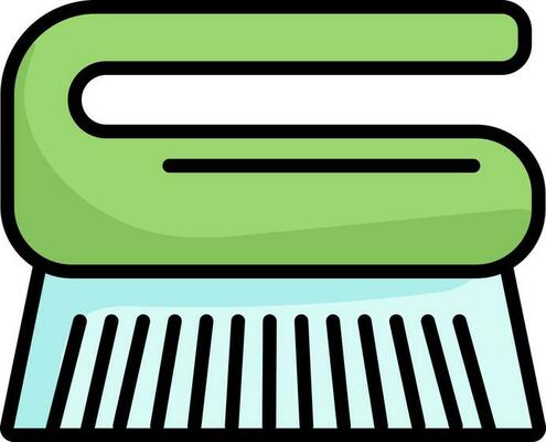 Scrub Brush Icon In Green And Blue Color.