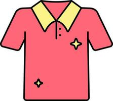 Clean T-Shirt Icon In Red And Yellow Color. vector