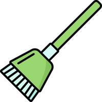 Broom Icon In Green And Blue Color. vector