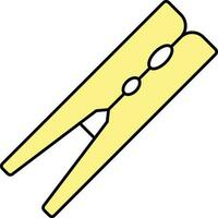 Cloth Clip In Yellow Color. vector