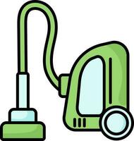 Vacuum Cleaner Icon In Green And Blue Color. vector