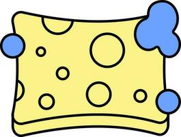 Sponge Icon In Blue And Yellow Color. vector