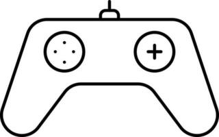 aislado juego controlador icono en negro línea Arte. vector