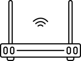 Isolated Router Icon In Black Line Art. vector