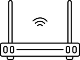 Isolated Router Icon In Black Line Art. vector