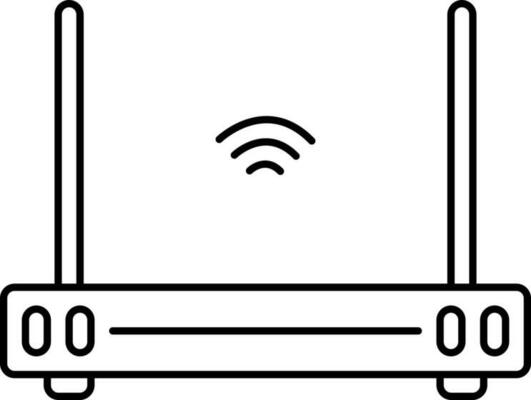 Isolated Router Icon In Black Line Art.