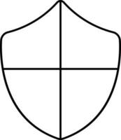 Isolated Shield Icon In Black Line Art. vector