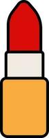 Flat Style Lipstick Icon In Red And Yellow Color. vector