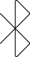 Bluetooth Icon Or Symbol In Black Outline. vector