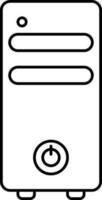 Isolated CPU Machine Icon In Black Line Art. vector