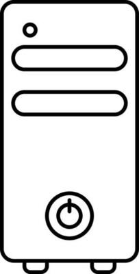 Isolated CPU Machine Icon In Black Line Art.